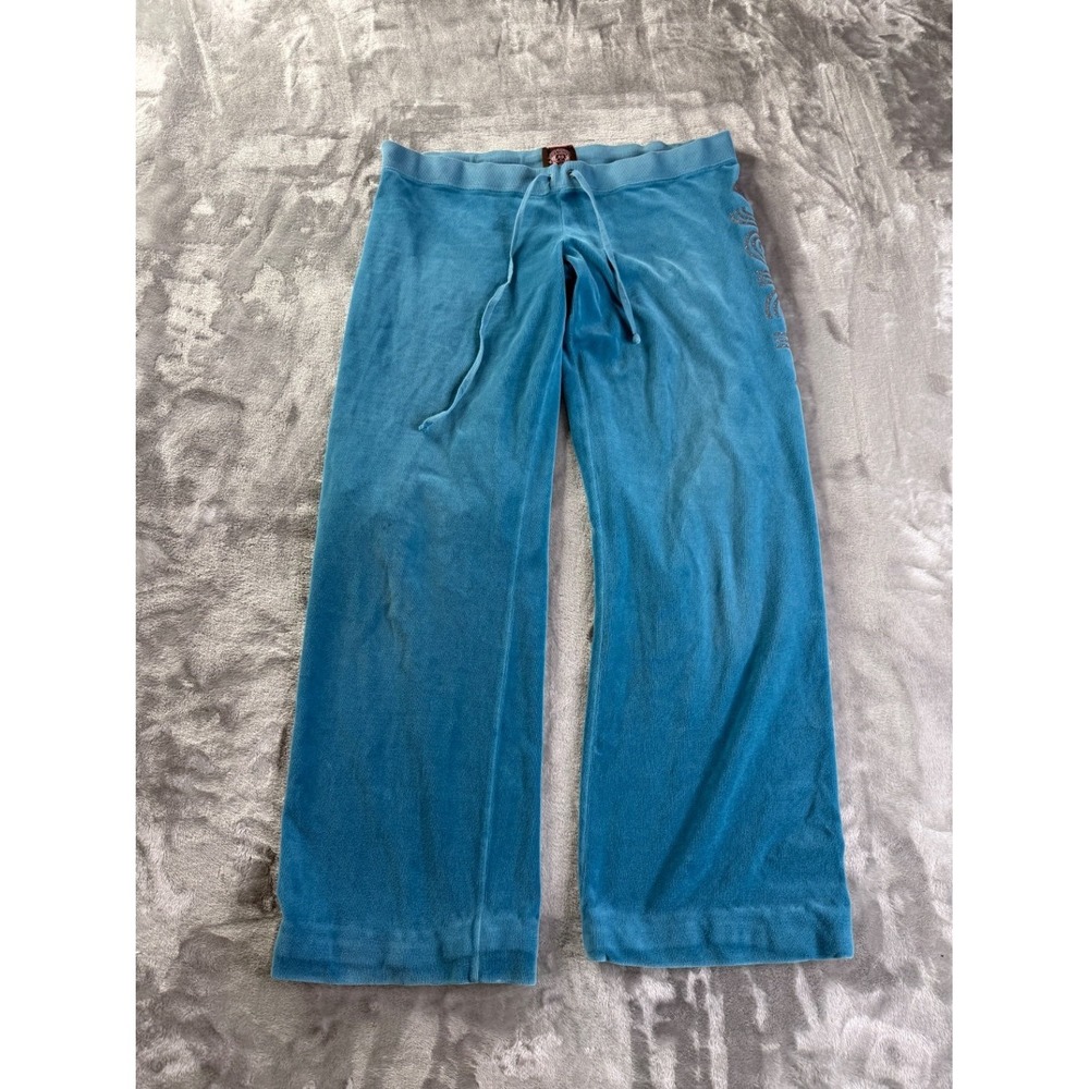 Juicy Couture Velour Tracksuit Bottoms Pants Blue Size L Y2K JQ002758 6853600